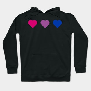 Bi+ Hearts Bisexual Flag (Solid) Hoodie